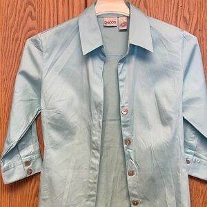 Chico's Aqua Cotton Blend Top
